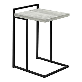 Monarch Specialties Contemporary 25" High C-Shape Accent Table, Light Gray, large