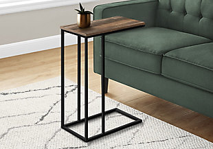Monarch Specialties Contemporary 25" High Rectangle C-Shape Accent Table, Brown, rollover