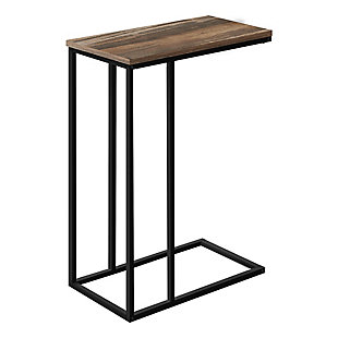 Monarch Specialties Contemporary 25" High Rectangle C-Shape Accent Table, Brown, large