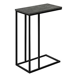 Monarch Specialties Contemporary 25" High Rectangle C-Shape Accent Table, Gray, large