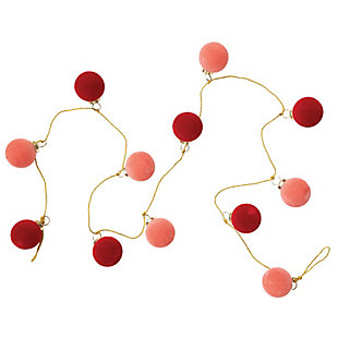 Storied Home Flocked Glass Ball Ornament Garland, , large
