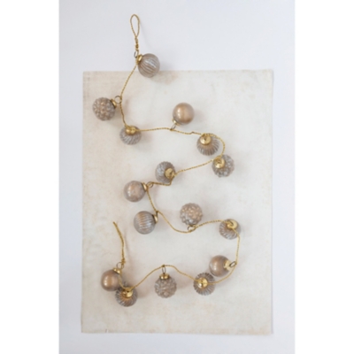 A600079567 Storied Home Mercury Glass Ball Ornament Garland,  sku A600079567