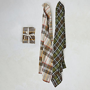 Storied Home Multi Color Plaid Tea Towels (Set of 3), , rollover
