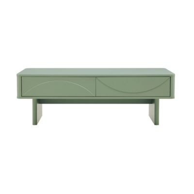 Manhattan Comfort Ella 2 Drawer Coffee Table, Sage Green, large
