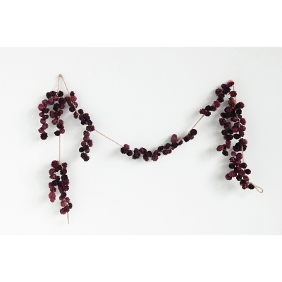 A600079610 Storied Home Pinecone Garland, Burgundy sku A600079610