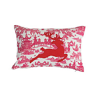 Storied Home Lumbar Toile Pattern Pillow, , large