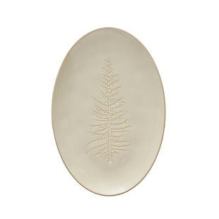 Storied Home Oval Stoneware Platter with Tree Design, , large