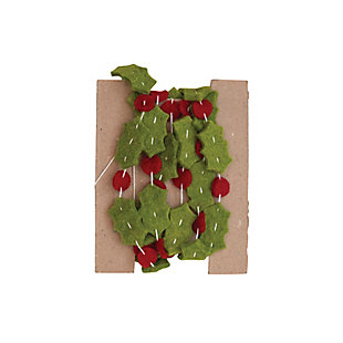 Storied Home Felt Holly Leaves and Berries Garland, , large