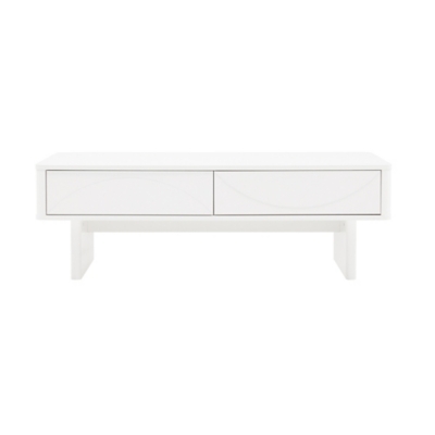 Manhattan Comfort Ella 2 Drawer Coffee Table, White, large