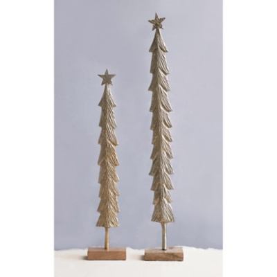 Storied Home Mango Wood Small Christmas Tree, Multi