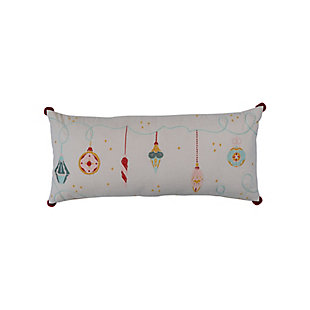 Storied Home Lumbar Pillow with Ornaments Embroidery, , large