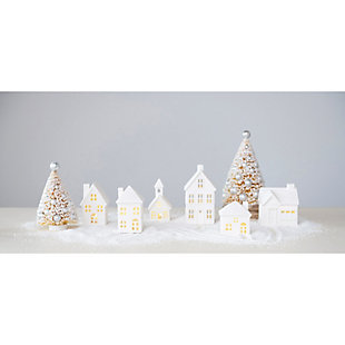 Storied Home Stoneware Bisque Houses (Set of 6), , rollover
