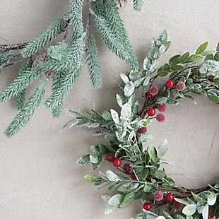 Storied Home Frosted Red Berry Wreath, , rollover