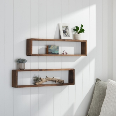 Esonal White Nursery Floating Wall Shelf Décor Shelves for Bedroom  Organizer or Kitchen Spice Rack Wall Mount Books Photo Picture Display  Ledges 16