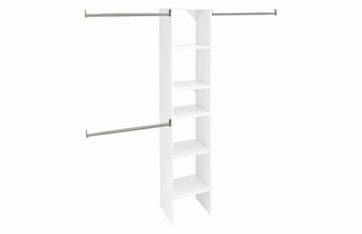 SuiteSymphony 16" Starter Tower Closet Organization System, Pure White, rollover
