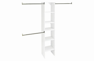 SuiteSymphony 16" Starter Tower Closet Organization System, Pure White, rollover