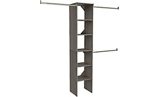 SuiteSymphony 16" Starter Tower Closet Organization System, Graphite Gray, rollover