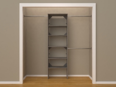 ClosetMaid 25 Starter Tower Closet Organization System, Graphite Gray