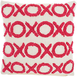 Mina Victory Tufted XOXO Indoor Throw Pillow, Hot Pink, large
