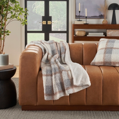 Leather sofa hotsell throw blanket