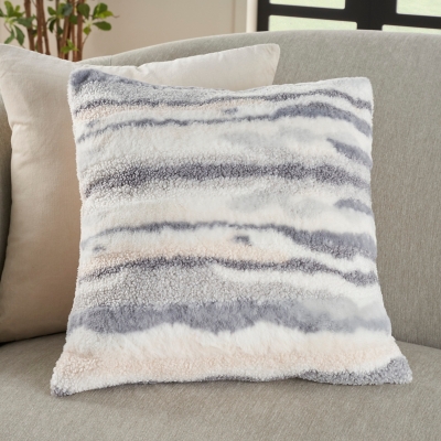 Large faux outlet fur throw pillows