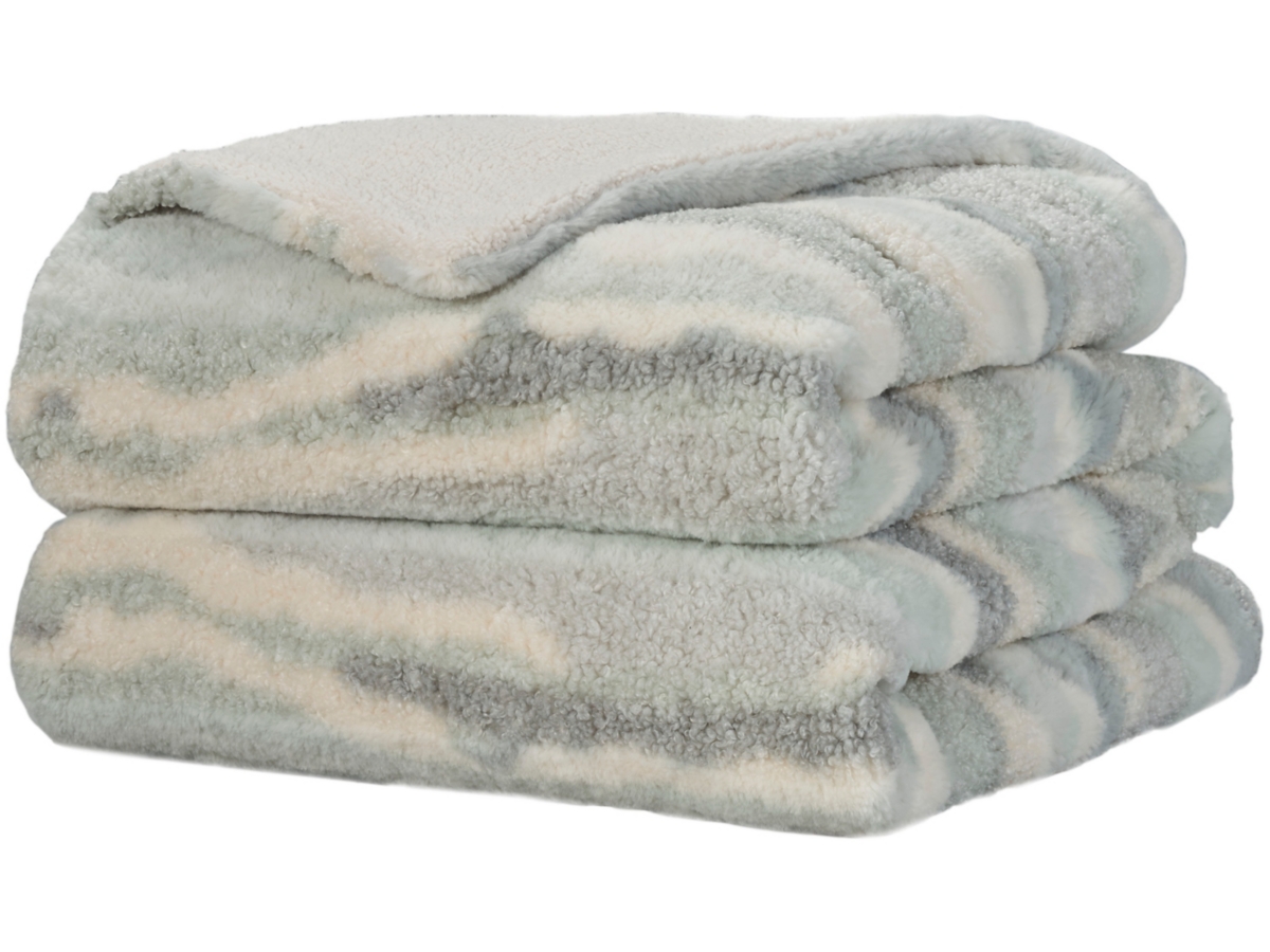 Mina Victory Faux Fur Jaquard Throw Blanket | Ashley