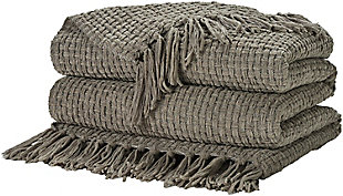Mina Victory Woven Chenille Indoor Throw Blanket, Gray, large