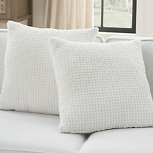 Mina Victory Woven Chenille Indoor Throw Pillow (Set of 2), White, rollover