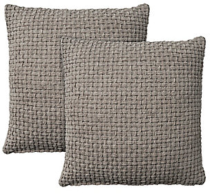 Mina Victory Woven Chenille Indoor Throw Pillow (Set of 2), Gray, large
