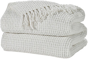 Mina Victory Woven Chenille Indoor Throw Blanket, White, large