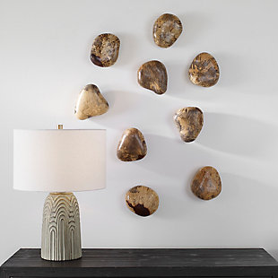 Uttermost Pebbles Wood Wall Decor Set of 9, Brown, rollover
