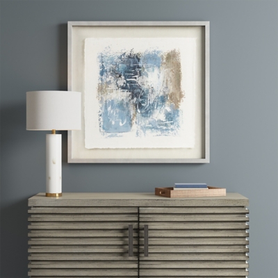 Ashlar Hand Painted Modern Wall Art, Blue