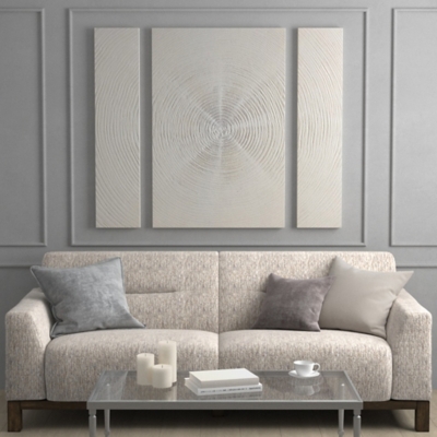 Silver Sand Zen Abstract Wall Art Set of 3