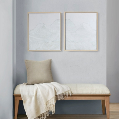 Desert Serenity Abstract Wall Art Set of 2, Ivory