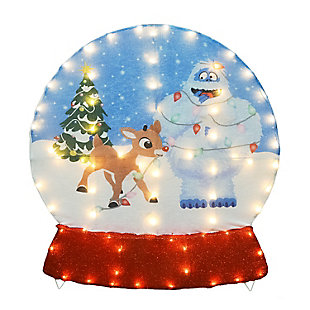 Rudolph and Bumble Snowglobe Yard Décor, , large