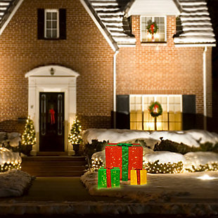 Candy Cane Lane 3D LED Presents Yard Décor (Set of 3), , rollover