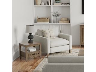 Simpli Home Lev End Table with Bottom Drawer