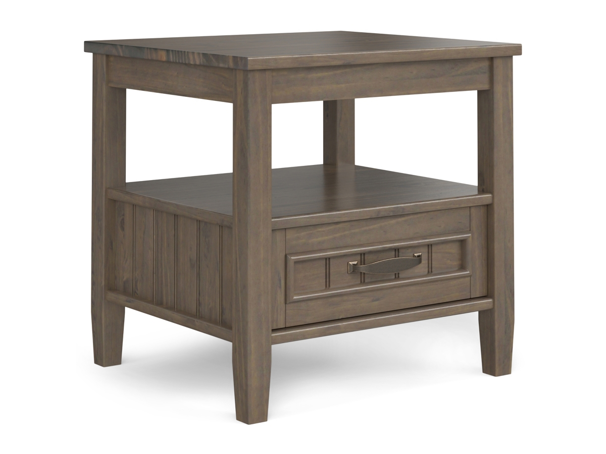 Simpli Home Lev End Table with Bottom Drawer, , large
