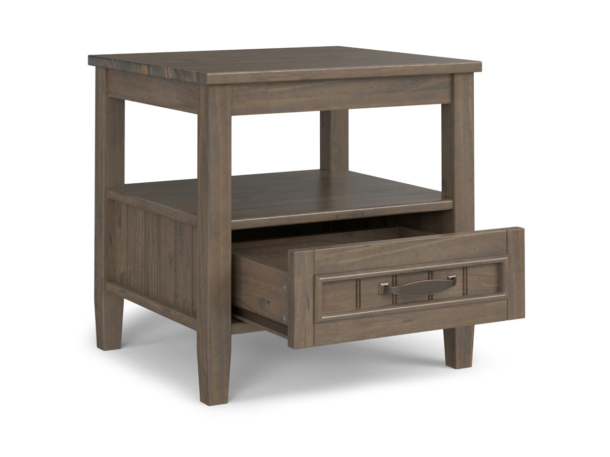 Simpli Home Lev End Table with Bottom Drawer, , large