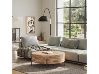 Simpli Home Rayburn Drum Coffee Table