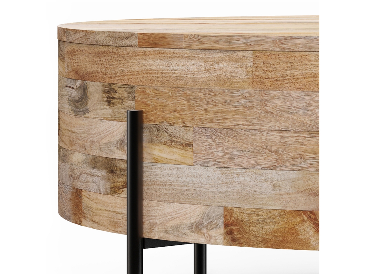 Simpli Home Rayburn Drum Coffee Table, , large