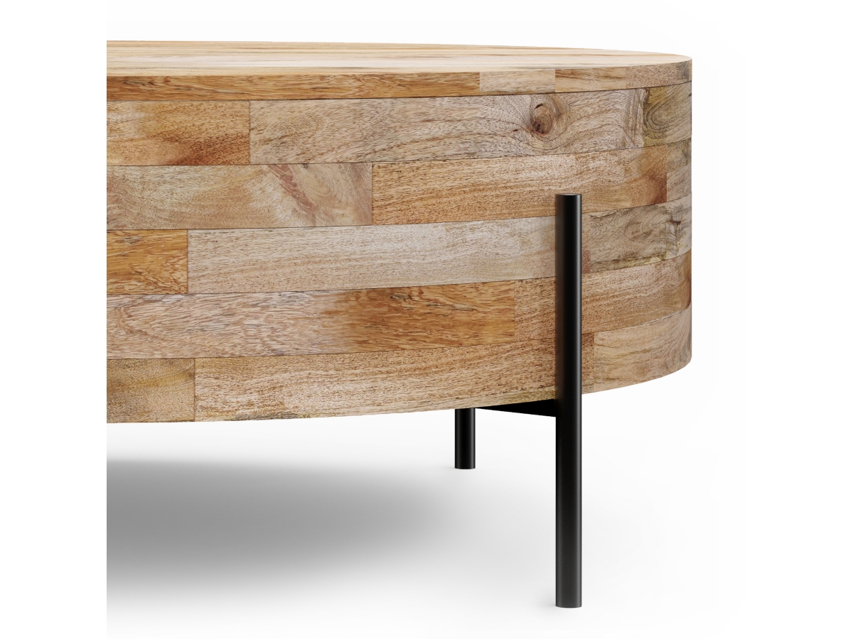 Simpli Home Rayburn Drum Coffee Table, , large