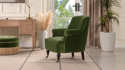 Eloise Eloise Pleated Sock Arm Accent Armchair, , rollover