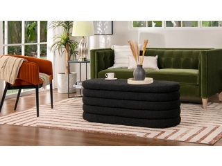 Jennifer Taylor Home Fuji Upholstered Oval Storage Bench