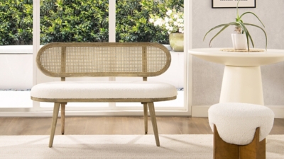 Jennifer Taylor Home Havana Upholstered Bench Settee, , rollover