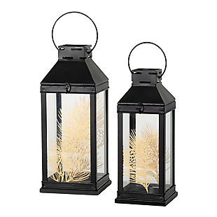 Sullivans Lantern with Etched Pinecones (Set of 2), , large