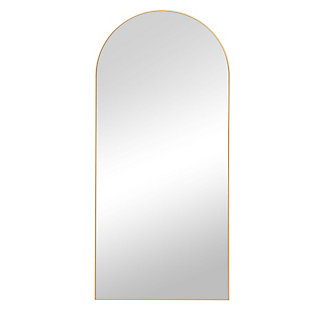 Feronia 31" x 71" Arched Floor Mirror, Gold, large