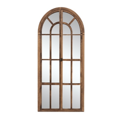 Feronia 31" x 71" Arched Floor Mirror, Brown, large
