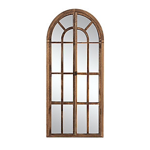 Feronia 31" x 71" Arched Floor Mirror, Brown, large