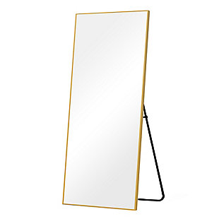 Dulcea 21" x 64" Floor Mirror, Gold, large